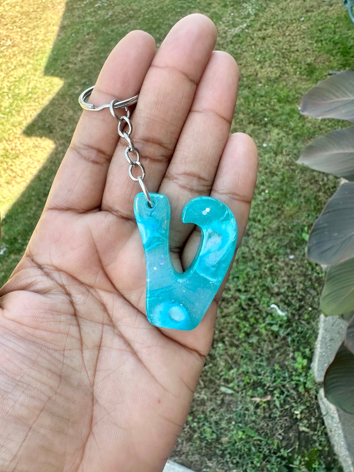 Retro Letter V Keychains