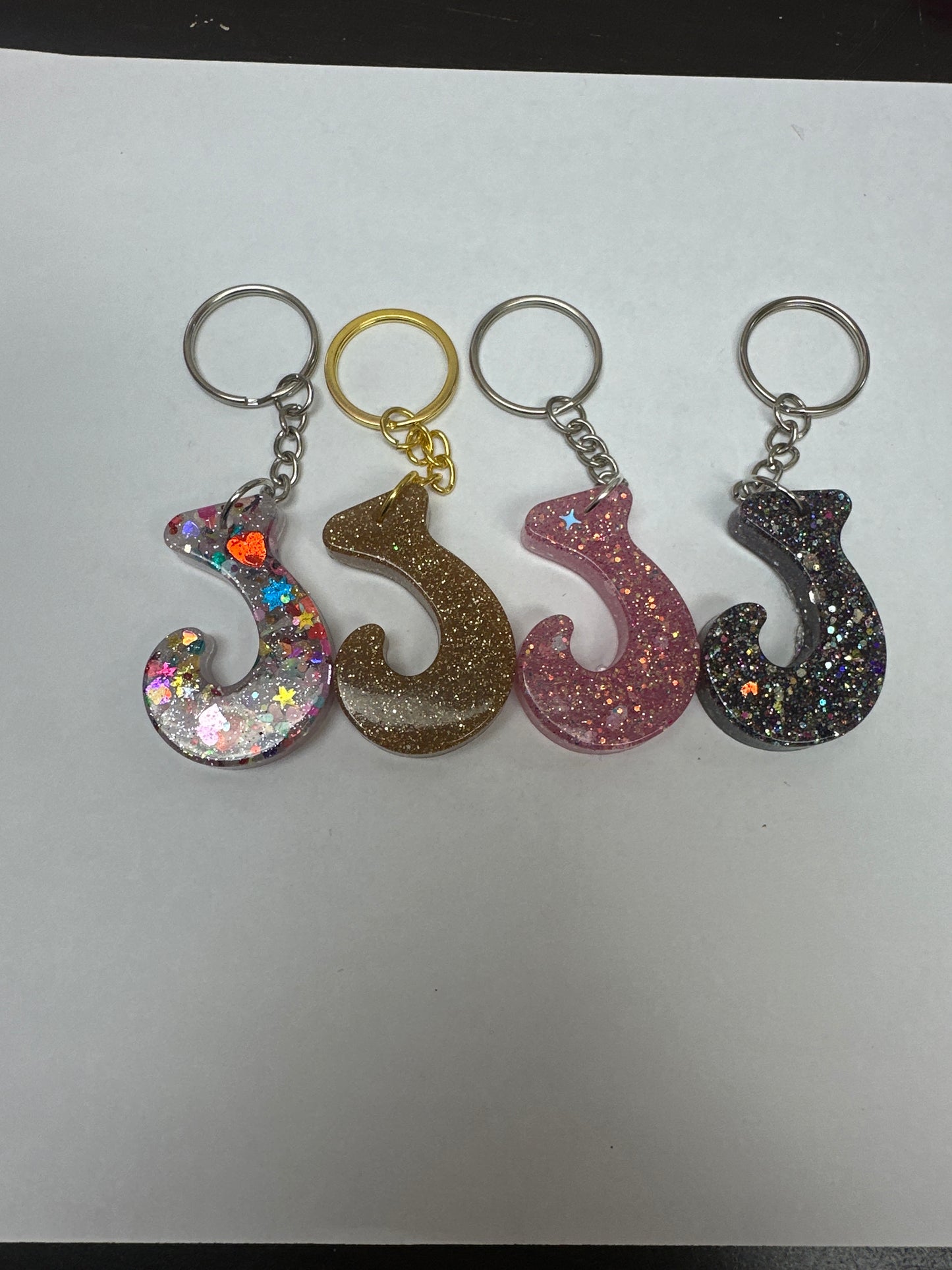 Retro Letter J Keychains