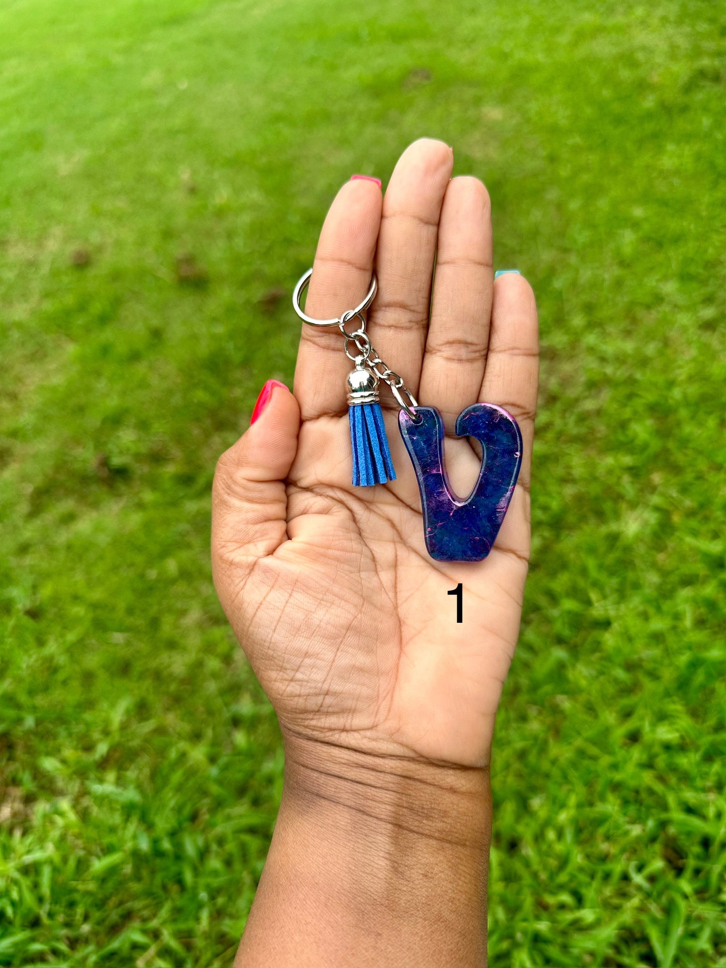 Retro Letter V Keychains