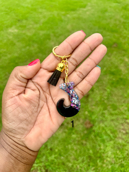 Retro Letter J Keychains