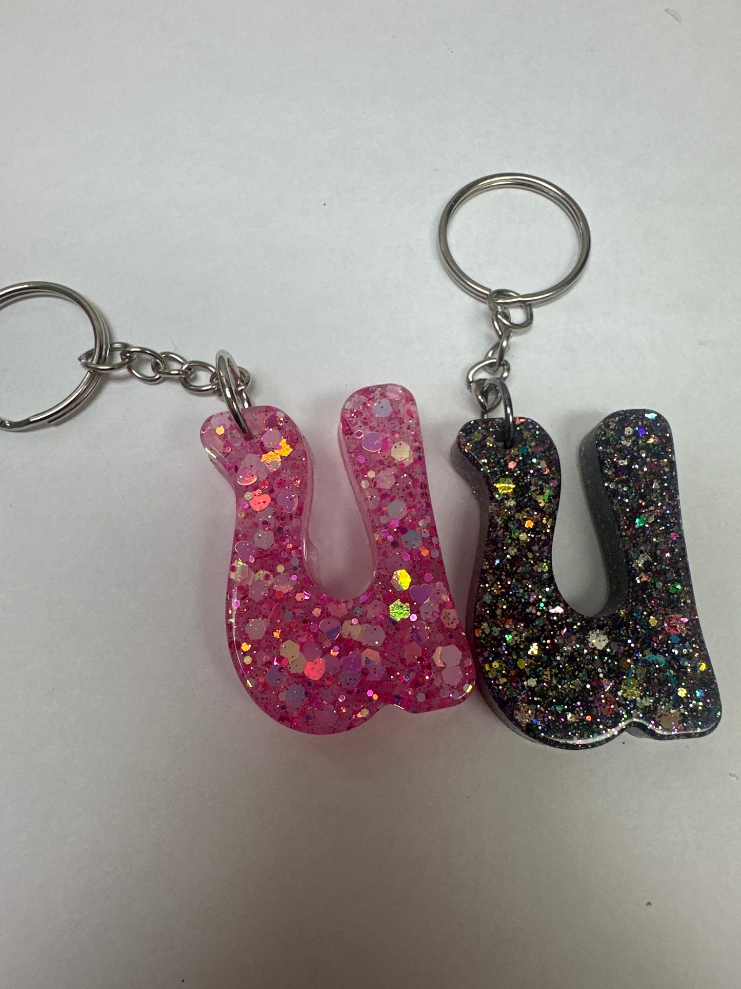 Retro Letter U Keychains